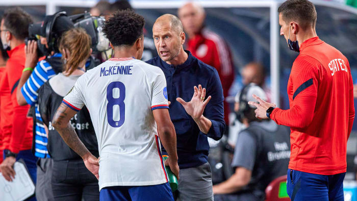 USMNT coach Gregg Berhalter and midfielder Weston McKennie
